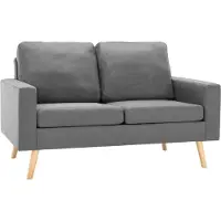 Syfax Set di Divani 2 pz in Tessuto Grigio Chiaro