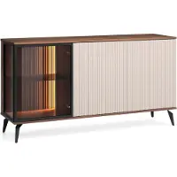 Furnlux Classic FURNLUX Credenza Vici Beige Und Black 154cm / Hauptfarbe: Beige / Dimensioni: 154 x 39 x 80 cm