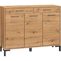 Furnlux Classic FURNLUX Credenza Nevio Rovere e Nero 120cm / Colore principale: Beige / Dimensioni: 120 x 94 x 34 cm