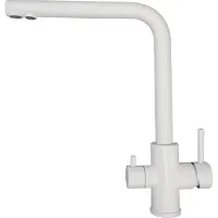 OEM Rubinetto da cucina DQOK, design a doppia maniglia, acciaio inox spazzolato, ssd wh, G1/2