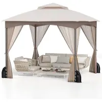 Northix Gazebo 3x3 m con zanzariera e sacchi di sabbia, impermeabile