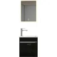 HOME DELUXE Set completo di mobili da bagno BORKUM - Nero, MDF (48 x 25,5 x 45 cm) | Set elegante per bagni piccoli
