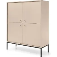 Furnlux Classic FURNLUX Credenza Mono Beige Und Black 104cm / Hauptfarbe: Beige / Dimensioni: 104 x 39 x 126 cm