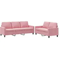 vidaXL Set divano 2 pezzi con cuscini in velluto rosa