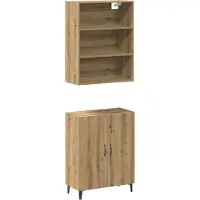 Syfax Credenza con Pensile Rovere Artigianale in Legno Multistrato