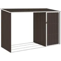 Syfax Capanno per Legna da Giardino 245x98x159 cm in Acciaio Zincato