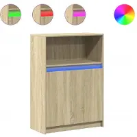 Syfax Credenza con LED Rovere Sonoma 72x34x100cm in Legno Multistrato