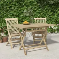 Prolenta Maison Exclusive - Tavolo da giardino pieghevole, grigio, 120x70x75 cm, in legno massello di teak