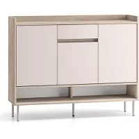 Furnlux Classic FURNLUX Credenza Voco Rovere e Beige 120cm / Colore principale: Beige / Dimensioni: 120 x 95 x 34 cm