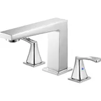 StarTech.com Miscelatore per vasca da bagno - Set di rubinetti a 3 fori per vasca da bagno - 2 maniglie - acciaio inox - da incasso - argento