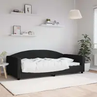 Prolenta Maison Exclusive - Letto a giorno nero, 100x200 cm, rivestito in tessuto