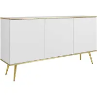 Furnlux Classic FURNLUX Credenza Oro White Und Gold 160cm / Hauptfarbe: Weiß / Dimensioni: 160 x 39 x 85 cm