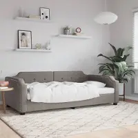 Prolenta Maison Exclusive - Letto a giorno color taupe, 90x200 cm, rivestito in tessuto