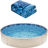 Vevor Rivestimento per piscina rotonda Rivestimento per piscina con bordo sovrapposto da 8 piedi Altezza parete 54 pollici