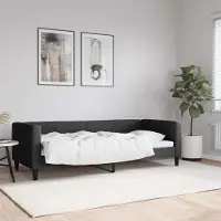 Prolenta Maison Exclusive - Letto a giorno nero, 80x200 cm, rivestito in tessuto