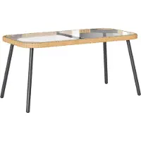 Syfax Tavolino da salotto Marrone e Nero 90 x 45 x 43 cm polyrattan