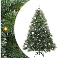 Syfax Albero di Natale artificiale con 150 LED Verde 150 cm PE e PVC