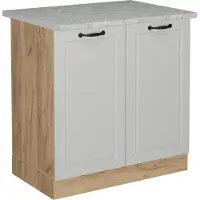 Vicco Mobile lavello cucina R-Line Bianco rustico 80 cm PL Marmo, Model 53437