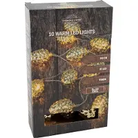 Spetebo Fiaccole a LED per pigne - 110 cm - Illuminazione per decorazioni natalizie 10 pigne oro
