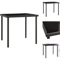 vidaXL Tavolo da pranzo da giardino antracite 80x80x72 cm in vetro e acciaio - Tavoli da giardino