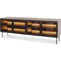 Furnlux Classic Credenza FURNLUX Lumi in rovere scuro e nero 181 cm / Colore principale: marrone / Dimensioni: 181 x 62 x 39 cm