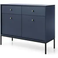 Furnlux Classic FURNLUX Credenza Mono Blu Navy Und Nero 104cm / Hauptfarbe: Blau / Dimensioni: 104 x 39 x 83 cm