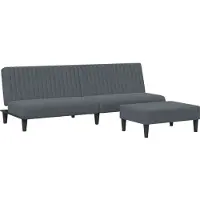 Syfax Set di Divani 2 pz Grigio Scuro in Velluto