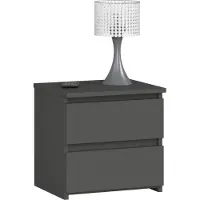 Akord cassettiera, credenza, comodino con 2 cassetti (l:40 cm x h:40 cm x p:35 cm) in grigio grafite