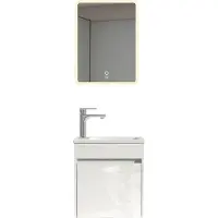 HOME DELUXE Set completo di mobili da bagno BORKUM - Bianco, MDF (48 x 25,5 x 45 cm) | Set elegante per bagni piccoli