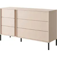 Furnlux Classic Cassettiera FURNLUX Dast Beige Und Black 137cm / Hauptfarbe: Beige / Dimensioni: 137 x 40 x 81 cm