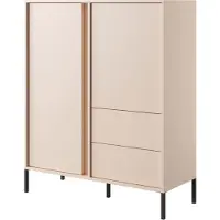 Furnlux Classic FURNLUX Credenza Dast Beige Und Black 103cm / Hauptfarbe: Beige / Dimensioni: 103 x 40 x 123 cm