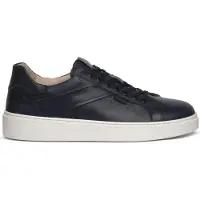 Nero Giardini sneakers da uomo in vera pelle con finitura liscia blu navy