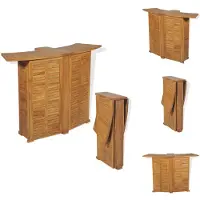 vidaXL Tavolo bar pieghevole 155x53x105 cm in teak massiccio - Tavoli da giardino