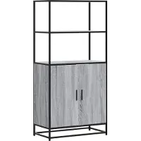 Syfax Credenza Grigio Sonoma 68x35x139 cm Legno Multistrato Metallo