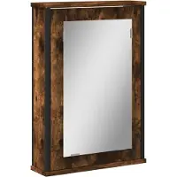 Syfax Mobile Bagno Specchio Rovere Fumo 42x12x60 cm Legno Multistrato