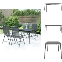 vidaXL Tavolo da giardino antracite 165x80x72 cm con griglia in acciaio - Tavoli da giardino