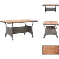 vidaXL Tavolo da giardino grigio 120x70x66 cm in legno massiccio di acacia - Tavoli da giardino