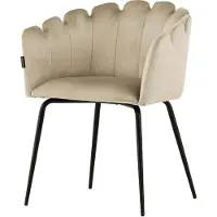 Furnlux Classic FURNLUX Sedia da sala da pranzo Limhamn Beige Und Black 61cm / Hauptfarbe: Beige / Dimensioni: 61 x 54 x 77 cm