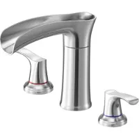 StarTech.com Miscelatore per vasca - Miscelatore per bordo vasca - 3 fori - 2 maniglie - Da incasso - Bocca corta - Lega di zinco - Miscelatore