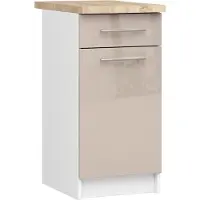 Akord Armadio Oliwia Con Piano Bianco E Finitura Lucida Colore Cappuccino 40X46X85 Cm