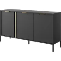 Furnlux Classic FURNLUX Credenza Lars Nero 153cm / Hauptfarbe: Schwarz / Dimensioni: 153 x 40 x 81 cm
