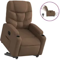 Syfax Poltrona Alzapersona Reclinabile Elettrica Marrone Tessuto