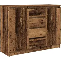 Syfax Credenza con Cassetti Legno Antico 100,5x35x76 cm in Truciolato