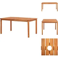 vidaXL Tavolo da giardino 150x90x74 cm in legno massiccio di acacia - Tavoli da giardino