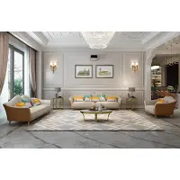 AEA Luxuriöse Wohnzimmer Garnitur Leder Polster Couchen Sofagarnitur 3+2+1 Set