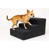 Odol-Plusz Scala per cani a 3 gradini - rampa per cani per letto, divano, divano e auto - grafite