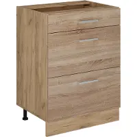 Vicco Mobiletto base per cucina R-Line Sonoma 60 cm con cassetti, senza piano di lavoro, Model 53683