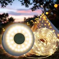 Spetebo 1.03 Luci da campeggio retrattili - 10 m / 136 LED / 7 funzioni - Luce da campeggio con USB ricaricabile