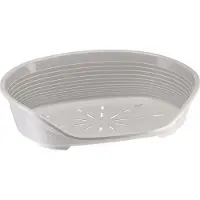 Ferplast Cuccia per cani, cestino in plastica Siesta Deluxe, 70,5 x 52 x 23 cm, grigio, antiscivolo