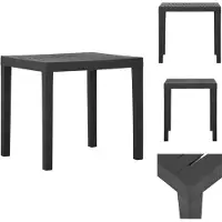 vidaXL Tavolo da giardino grigio 79x65x72 cm in plastica - Tavoli da giardino
